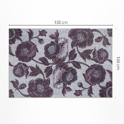 Tapis vinyle rectangulaire Fleurs vintage subtiles