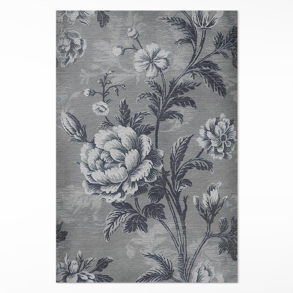 Tapis vinyle rectangulaire Des tons terreux avec un motif botanique