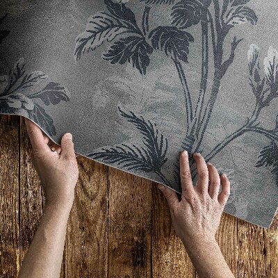 Tapis vinyle rectangulaire Des tons terreux avec un motif botanique