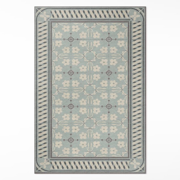 Tapis vinyle Carreaux floraux vintage