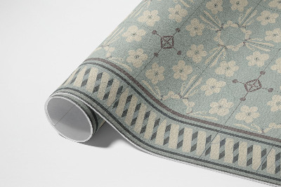 Tapis vinyle Carreaux floraux vintage