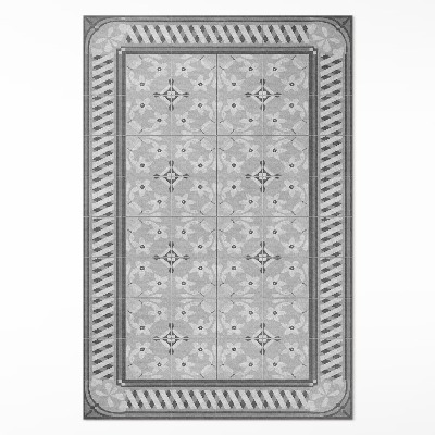 Tapis vinyle Ornement floral rétro sur carrelage