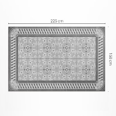 Tapis vinyle Ornement floral rétro sur carrelage