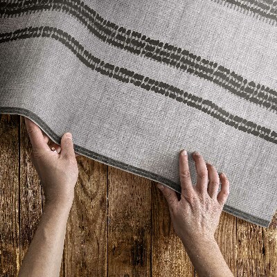 Tapis vinyle d’extérieur Tissu imitation bohème doublé gris