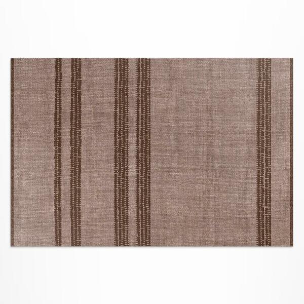 Tapis vinyle d’extérieur Tissu imitation bohème doublé marron