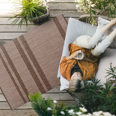 Tapis vinyle d’extérieur Tissu imitation bohème doublé marron