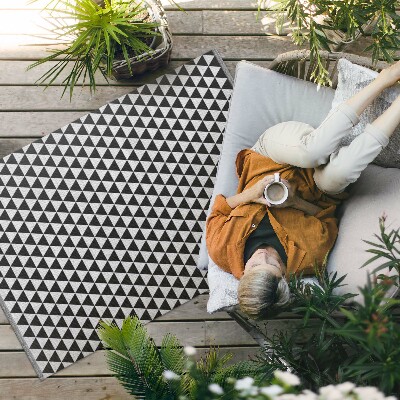 Tapis vinyle d’extérieur Tissu imitation triangles à motifs géométriques