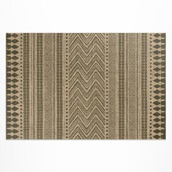Tapis vinyle d’extérieur Tissu imitation zigzags et lignes