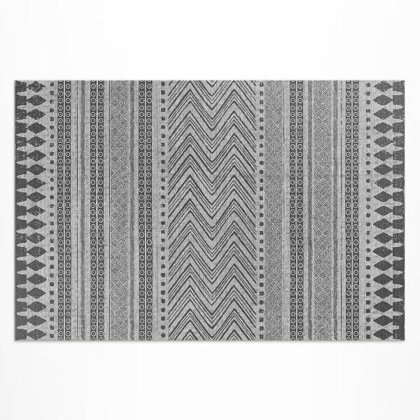 Tapis vinyle d’extérieur Tissu imitation rayures et zigzags