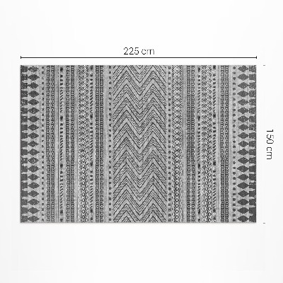 Tapis vinyle d’extérieur Tissu imitation rayures et zigzags