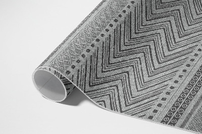 Tapis vinyle d’extérieur Tissu imitation rayures et zigzags