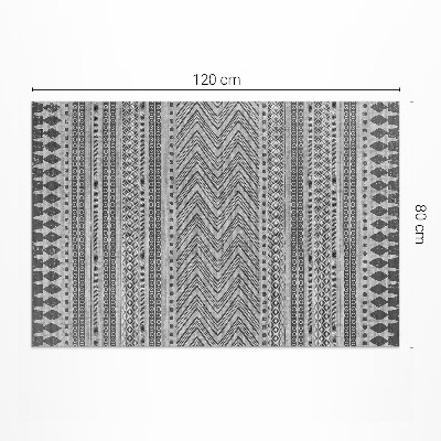 Tapis vinyle d’extérieur Tissu imitation rayures et zigzags