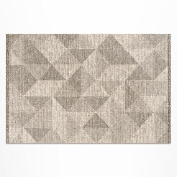 Tapis vinyle d’extérieur Tissu imitation triangles et carrés