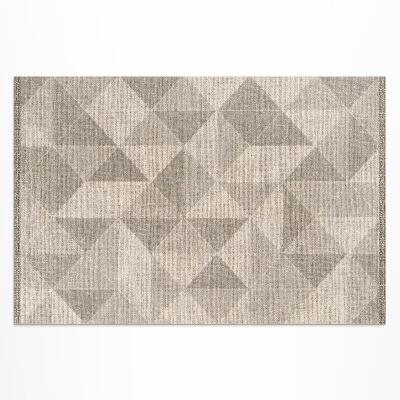 Tapis vinyle d’extérieur Tissu imitation triangles et carrés
