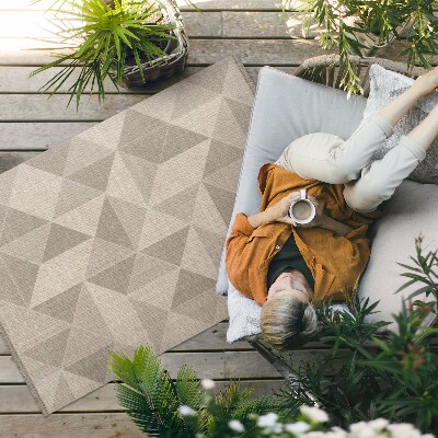 Tapis vinyle d’extérieur Tissu imitation triangles et carrés