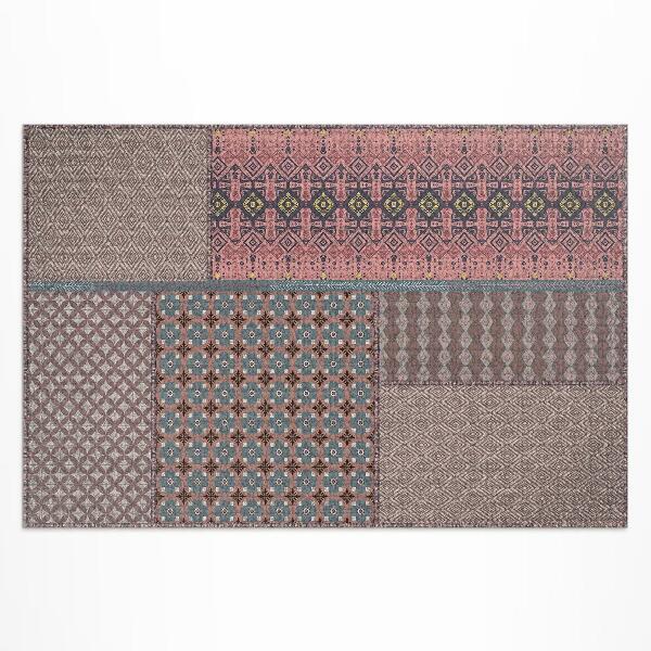 Tapis vinyle d’extérieur Tissu à motifs imitation aztèque