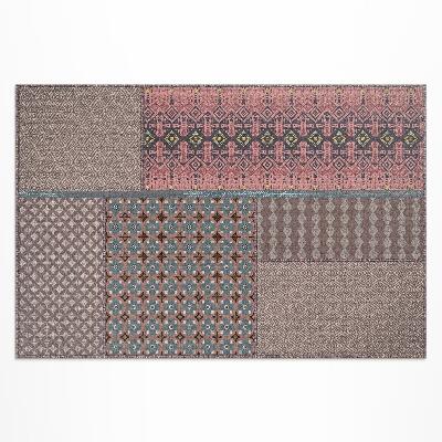 Tapis vinyle d’extérieur Tissu à motifs imitation aztèque