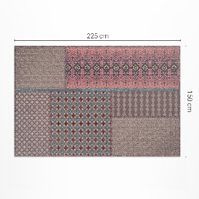 Tapis vinyle d’extérieur Tissu à motifs imitation aztèque