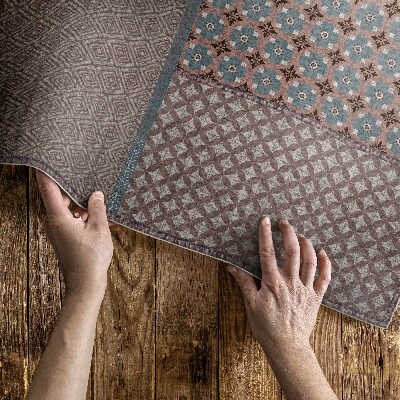 Tapis vinyle d’extérieur Tissu à motifs imitation aztèque