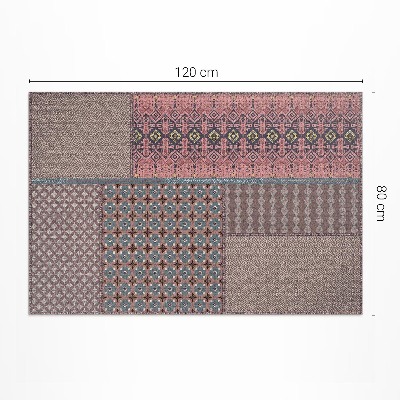 Tapis vinyle d’extérieur Tissu à motifs imitation aztèque