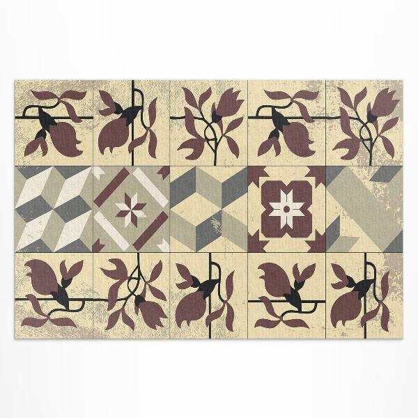 Tapis vinyle d’extérieur Carreaux de mosaïque à motifs Magnolia