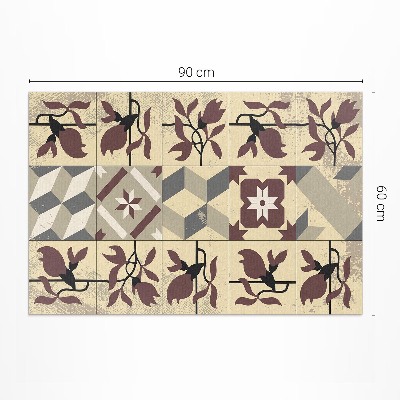 Tapis vinyle d’extérieur Carreaux de mosaïque à motifs Magnolia