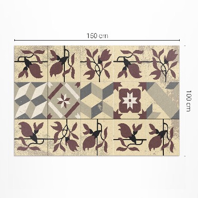 Tapis vinyle d’extérieur Carreaux de mosaïque à motifs Magnolia