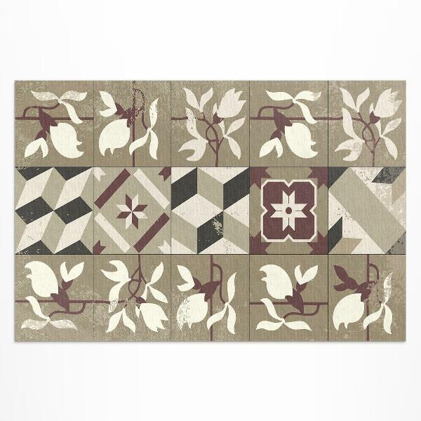 Tapis vinyle d’extérieur Carreaux de mosaïque décoratifs Magnolia
