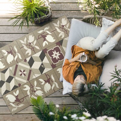 Tapis vinyle d’extérieur Carreaux de mosaïque décoratifs Magnolia