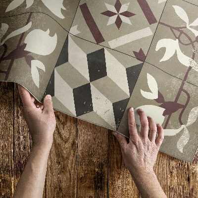 Tapis vinyle d’extérieur Carreaux de mosaïque décoratifs Magnolia