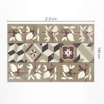 Tapis vinyle d’extérieur Carreaux de mosaïque décoratifs Magnolia