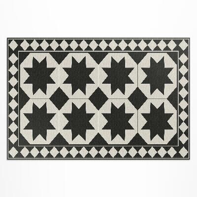 Tapis vinyle d’extérieur Mosaïque élégante d'étoiles noires et blanches