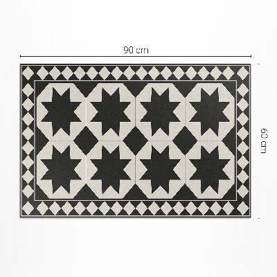 Tapis vinyle d’extérieur Mosaïque élégante d'étoiles noires et blanches