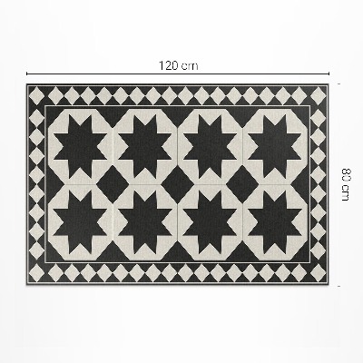 Tapis vinyle d’extérieur Mosaïque élégante d'étoiles noires et blanches
