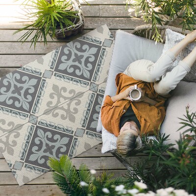 Tapis vinyle d’extérieur Mosaïque d'ornement géométrique vintage