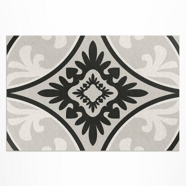 Tapis vinyle d’extérieur Motif de carreaux ornementaux élégants