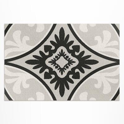 Tapis vinyle d’extérieur Motif de carreaux ornementaux élégants