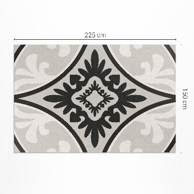 Tapis vinyle d’extérieur Motif de carreaux ornementaux élégants