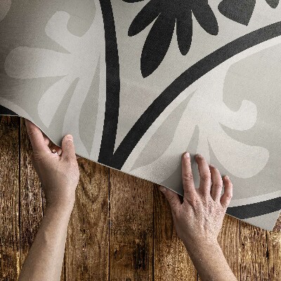 Tapis vinyle d’extérieur Motif de carreaux ornementaux élégants