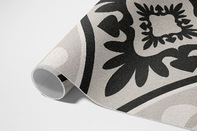 Tapis vinyle d’extérieur Motif de carreaux ornementaux élégants