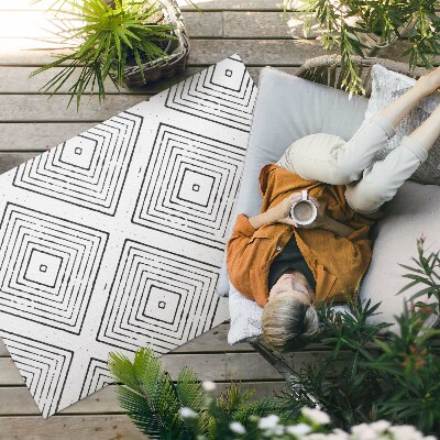 Tapis vinyle d’extérieur Motif bohème à carrés réguliers