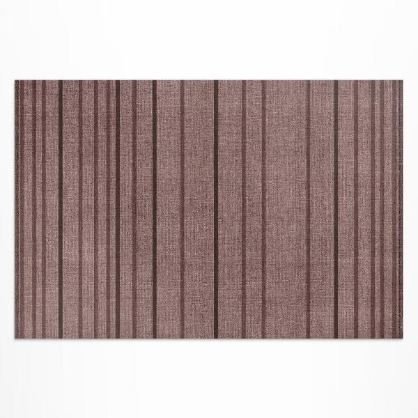Tapis vinyle d’extérieur Rayures marron style bohème vintage