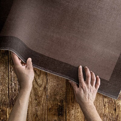 Tapis vinyle d’extérieur Tissu classique à cadre marron