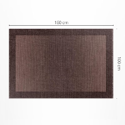 Tapis vinyle d’extérieur Tissu classique à cadre marron