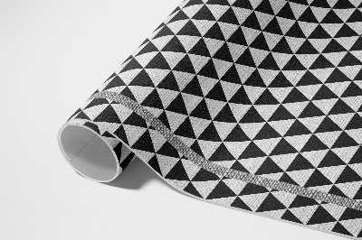 Tapis vinyle d’extérieur Tissu imitation triangles noirs et blancs