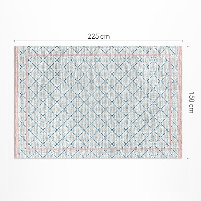 Tapis vinyle d’extérieur Tissu imitation lignes bleues régulières