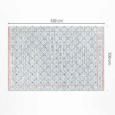 Tapis vinyle d’extérieur Tissu imitation lignes bleues régulières