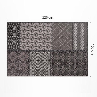 Tapis vinyle d’extérieur Une combinaison de différents motifs, tissu imitation