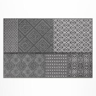 Tapis vinyle d’extérieur Mélange de différents motifs de tissu imitation