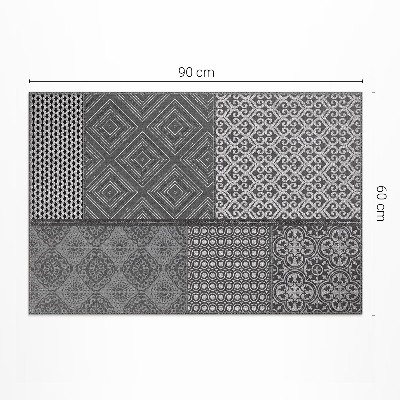 Tapis vinyle d’extérieur Mélange de différents motifs de tissu imitation